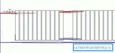 Kahden lämpöpatterin diagonaaliliitäntä yhdelle nousuputkelle Kahden lämpöpatterin diagonaaliliitäntä yhdelle nousuputkelle