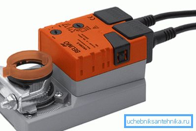 Sähköinen ilmanvaihtoläppä ilman palautusjousta. Sähköinen ilmanvaihtoläppä ilman palautusjousta.