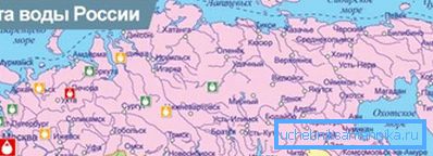 Kartta Venäjän federaation vesijohtovedestä. Kartta Venäjän federaation vesijohtovedestä.