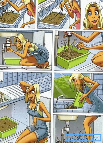 Joskus puhdistusta varten riittää vain ruuvin purkaminen sifonin polvilla, mutta ennen sen käyttöä sinun täytyy asentaa se takaisin