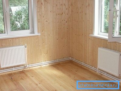 Lämmitysjärjestelmän toteutettu kahden putken liitäntäjärjestelmä