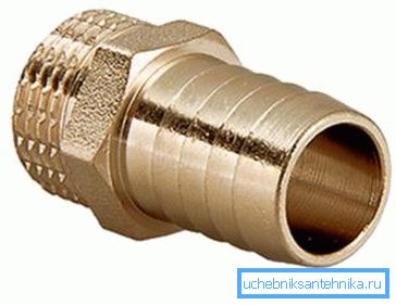 Liitin juottuletkun liittämiseen Liitin juottuletkun liittämiseen