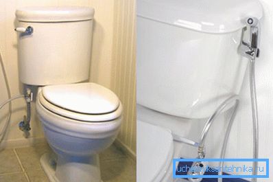 Hygieenistä suihkua sisältävässä WC-peltisekoittimessa voi olla hyvin erilainen kokoonpano